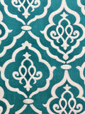 Brocade - 50-inches Wide Reversible Ivory with Pale Gold Metallic Design and Teal 1-Yard and 1.375-Yard Pieces Left!