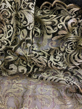 Fancy Lace - Black Mesh with Metallic Gold Embroidered Design 59-inches Wide Three 1-Yard Piecess Left!