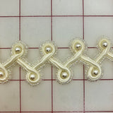 Non-Metallic Trim - 1-inch Elegant Ivory Close-Out Only 4-Yards Left!