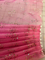 Sparkle Tulle- 54-inches Wide Magenta with Iridescent Gold Sparkles