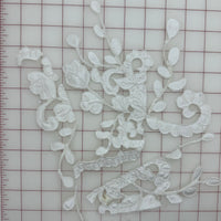Applique - Beautiful Flower Scroll Design White Corded Dyeable 4-Piece Pack Only One Left! Close-Out