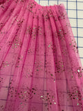 Fancy Tulle- 54-inches Wide Magenta with Iridescent Gold Sparkles