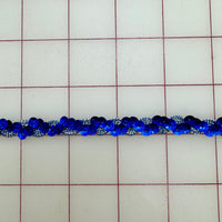 Metallic Trim - .25-inch wide  Royal Blue Sequins and Silver Trim Close-Out