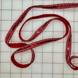Sequin Trim - 1/2-inch Red and Silver