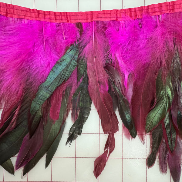 Feather Trim - Dyed Chinchilla Rooster Schlappen Feathers Fuchsia Close-Out