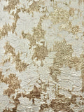 Brocade - 58-in 3D Winter White, and Palest Gold Reversible
