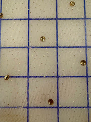 Glitter Net with Rhinestones - 60-inches Wide Golden Cocoa/Smoked Topaz