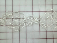 Non-Metallic Trim - 3-inches wide Vintage White Flower Motifs Close-Out one 2.25-Yards