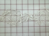 Non-Metallic Trim - 3-inches wide Vintage White Flower Motifs Close-Out one 2.25-Yards