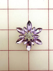 Decorative Gems - Beautiful Rhinestoned Flower Shapes Lilac New!