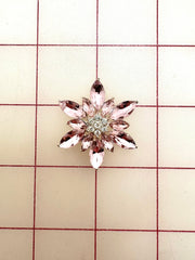 Decorative Gems - Beautiful Rhinestoned Flower Shapes Light Pink New!