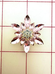 Decorative Gems - Beautiful Rhinestoned Flower Shapes Light Pink New!