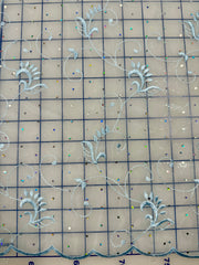 Fancy Organza - 54-inches Wide Light Blue Embroidered with Iridescent Sparkle
