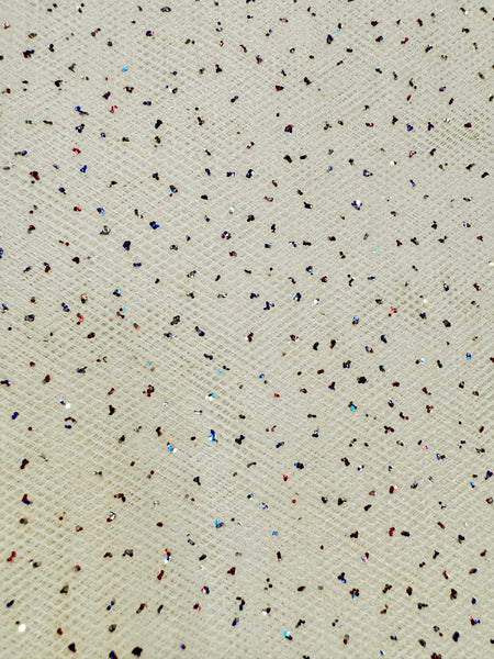 Tutu Net - 54-inches Wide Ivory with Small Iridescent Sparkle Dots Special Purchase!