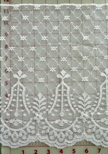 Trim - 11-inch Wide Scalloped Border Lace White
