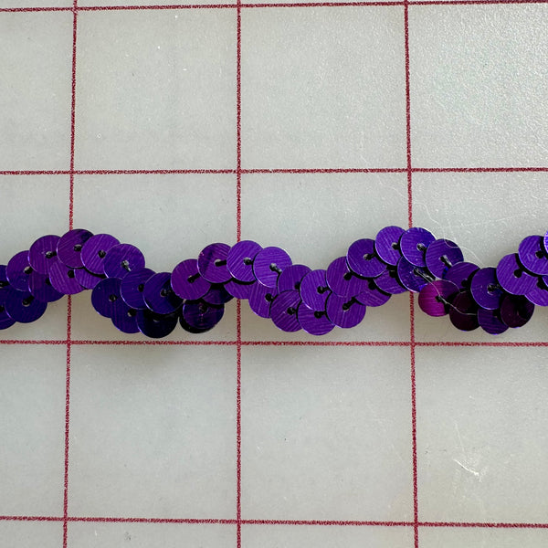 Non-Metallic Trim - 1-inch  Sequined Trim Purple Close-Out