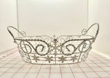 Fancy Basket - White with Snowflake Design Only 2 Available Close-Out
