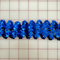 Sequin Trim - 1.75-inch Royal Blue One-Yard Pieces Close-Out