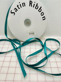 Single Face Satin Ribbon - 3/8-inch Teal Green