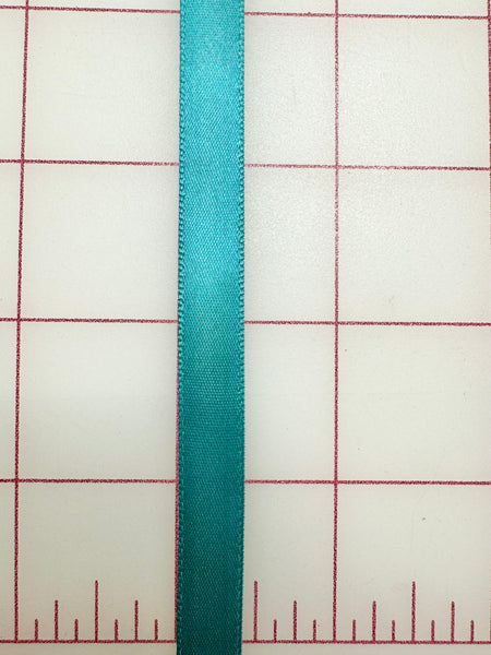 Single Face Satin Ribbon - 3/8-inch Teal Green