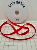 Single Face Satin Ribbon - 5/8-inch China Red