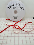 Single Face Satin Ribbon - 1/4-inch China Red