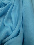 Silk Chiffon - 8mm 44-inches Wide Medium/Light Blue Only 3-Yards Left! Close-Out