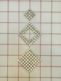 Rhinestone Trim - Three Squares Czech Rhinestone Diamond-Shape Crystal Trim