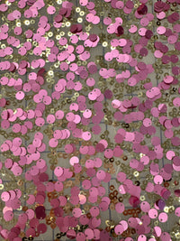 Sequin Metallic Fabric - 56-inches Wide Multi-Color Pinks Close-Out