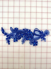 Trim Grab Bag - Applique - Beaded Lace Royal Blue with Beads and Sequins Only 1 Left!