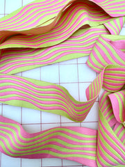 Trim Grab Bag - 1.5-inch Bright Pink and Chartreuse Reversible Ribbon