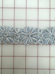 Trim Grab Bag - Light Blue and Silver Vintage Beaded Trim 7/8YD