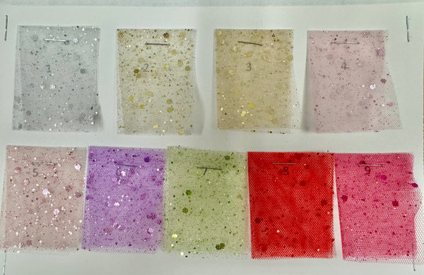 Sample Card - Sequined Glitter Tulle 2 NEW Colors!