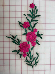 Trim Grab Bag - Medium Embroidered Flower Design Motifs on Blush Tulle