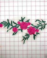 Trim Grab Bag - Medium Embroidered Flower Design Motifs on Blush Tulle