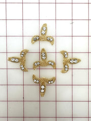 Decorative Gems - Sew-On Gold Beaded with Crystal Rhinestones Close-Out One 5PK Left!