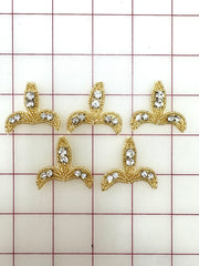 Decorative Gems - Sew-On Gold Beaded with Crystal Rhinestones Close-Out One 5PK Left!