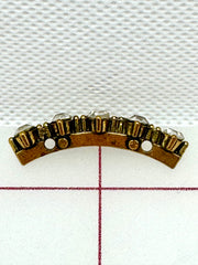 Decorative Gem - Gold Curved 4-Crystal Rectangular Gems