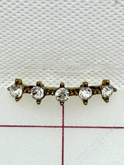 Decorative Gem - Gold Curved 4-Crystal Rectangular Gems