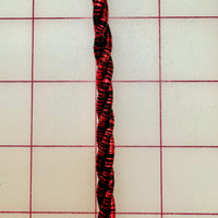 Metallic Trim - 1/4-inch Fancy Twisted Cord Metallic Red and Black Close-Out