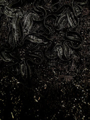 Grab Bag - 60-inches Wide Sparkly Lace with Corded Flowers Black