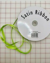 Single Face Satin Ribbon - 3/8-inch Spring Green