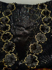 Grab Bag - 58-inches Wide Sequined Metallic Gold / Black 1-YD Left!