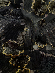 Grab Bag - 58-inches Wide Sequined Metallic Gold / Black 1-YD Left!