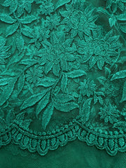Grab Bag - Lace Embroidered Tulle 58-in Wide Green 1YD
