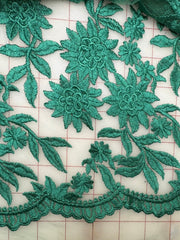 Grab Bag - Lace Embroidered Tulle 58-in Wide Green 1YD