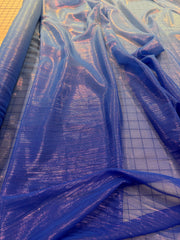 Poly Chiffon Ombre - 56-inches Wide Metallic Copen Blue to Royal New!