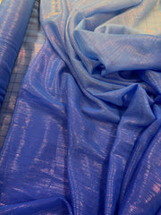 Poly Chiffon Ombre - 56-inches Wide Metallic Copen Blue to Royal New!