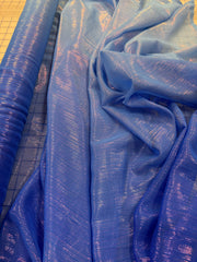 Poly Chiffon Ombre - 56-inches Wide Metallic Copen Blue to Royal New!