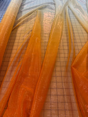 Poly Chiffon Ombre Metallic - 56-inches Wide Pale Yellow to Orange New!